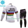Kind Fietskleding (Wielershirt Lange Mouw + Fietsbroek Lang) 2017 Bora-Hansgrohe N002 Winter Thermal Fleece